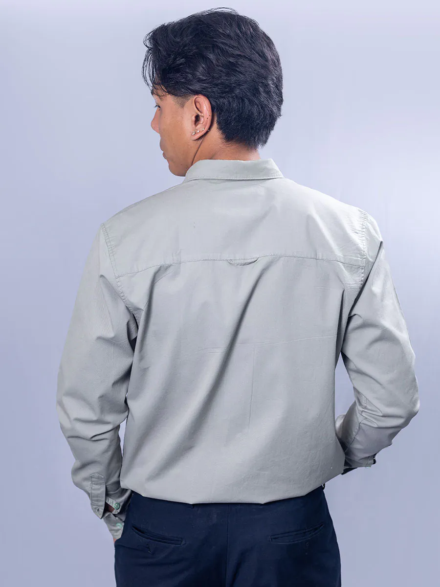 Smokey Green Soft Twill Cotton Shirt