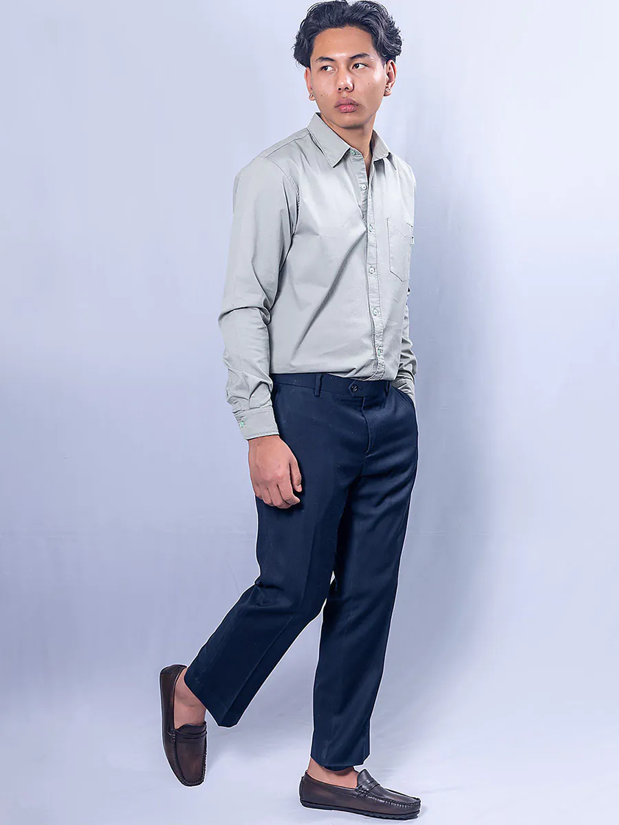 Smokey Green Soft Twill Cotton Shirt