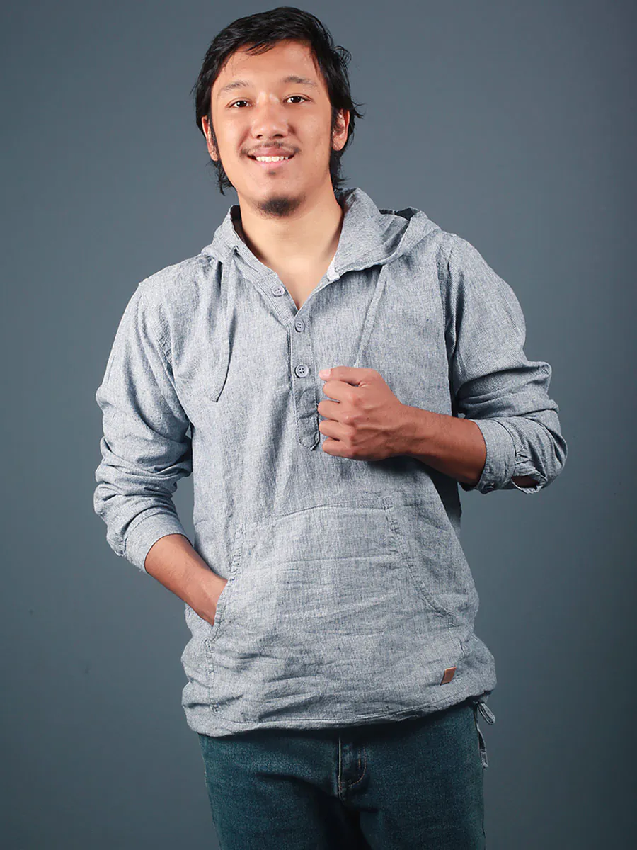 Smokey Grey Hooded Shirt
