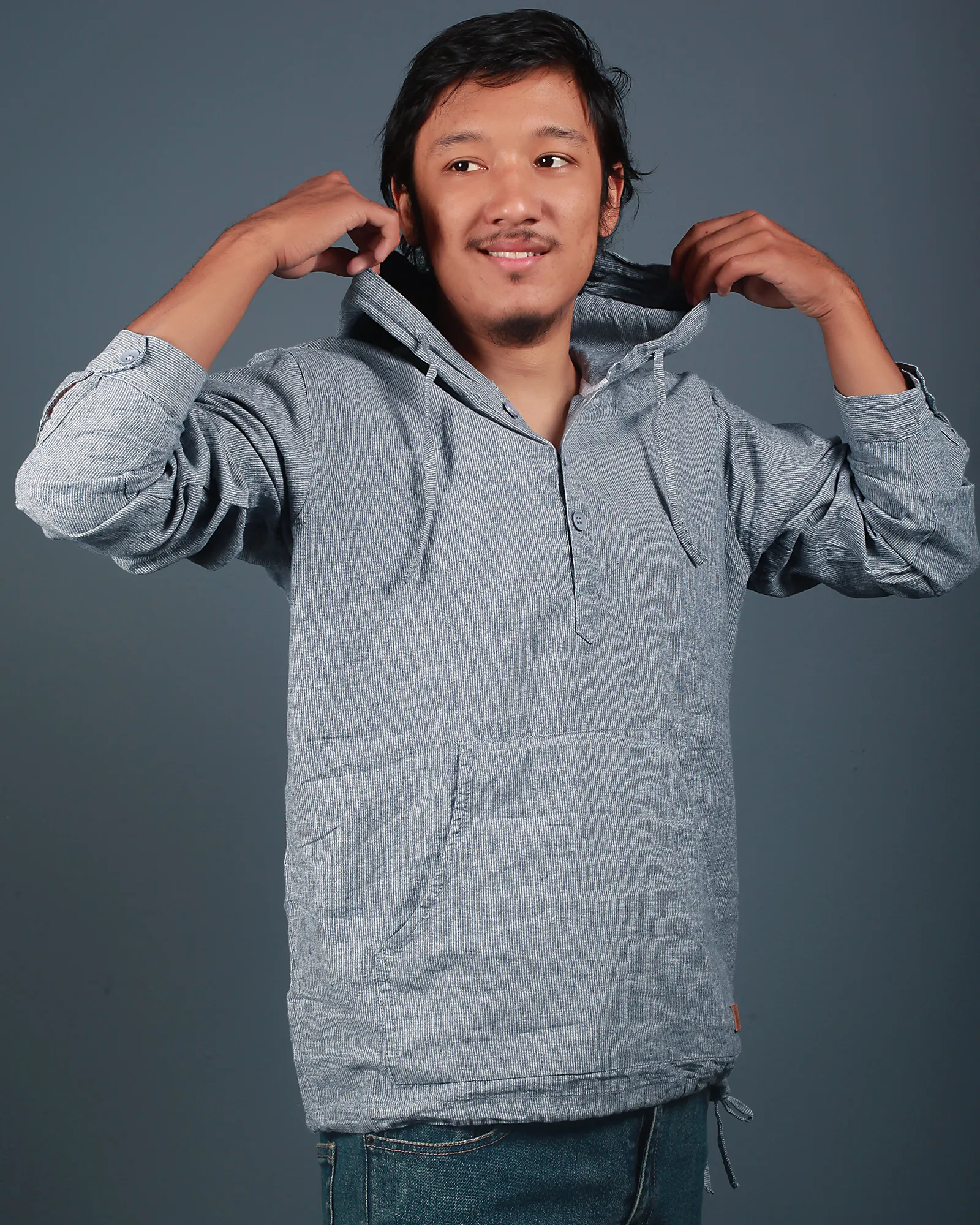 Smokey Grey Hooded Shirt