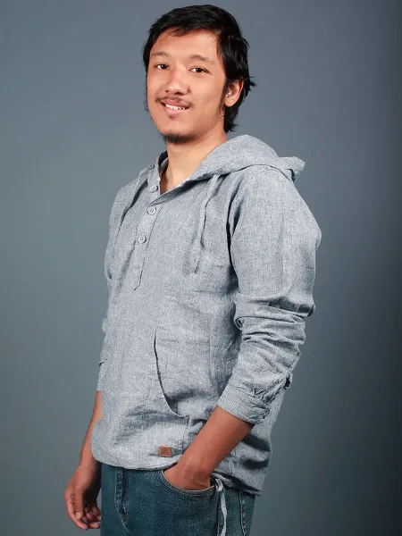 Smokey Grey Hooded Shirt