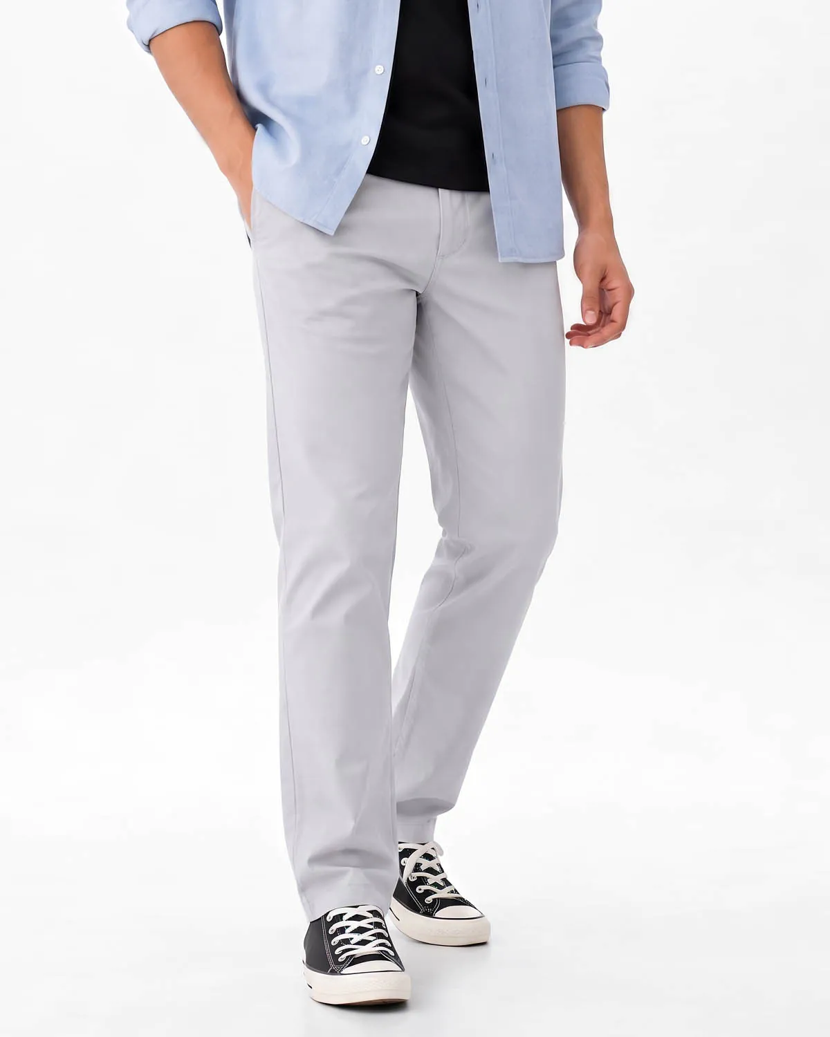 Straight Fit Chino - Pearl Grey