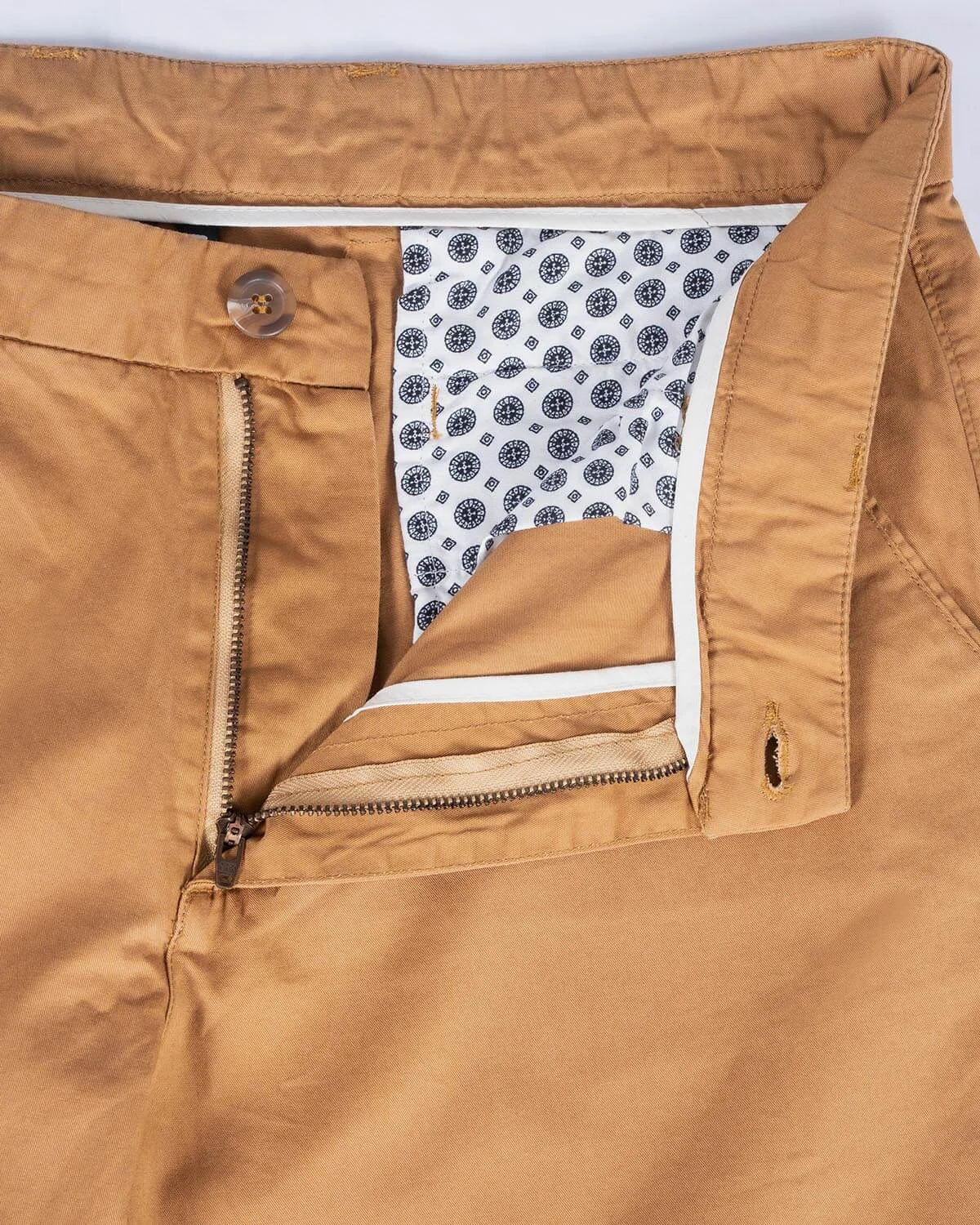 Straight Fit Cotton Chino - Amber Khaki