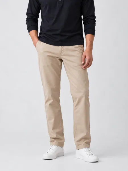 Straight Fit Cotton Chino - Classic Khaki