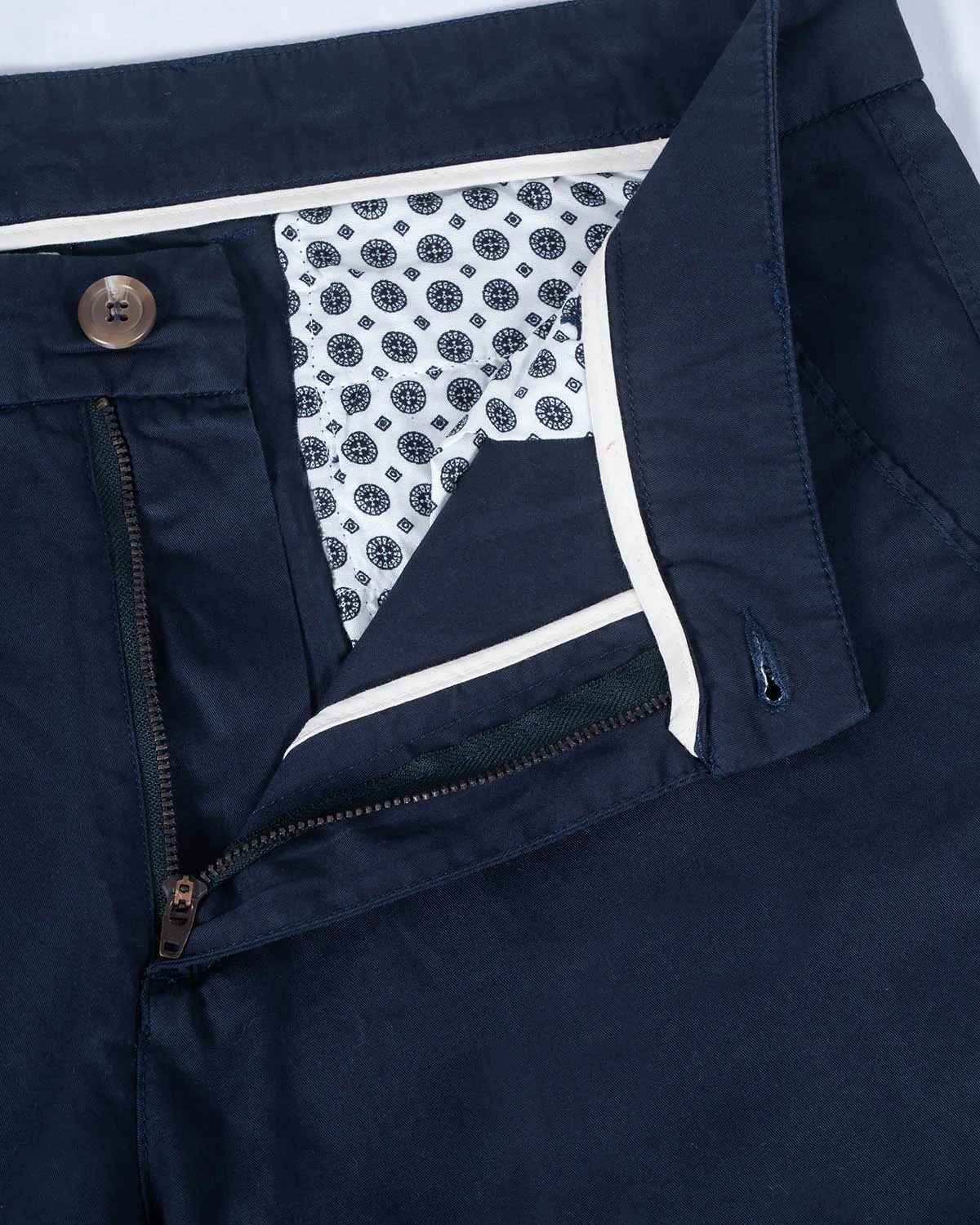 Straight Fit Cotton Chino - Navy Blue