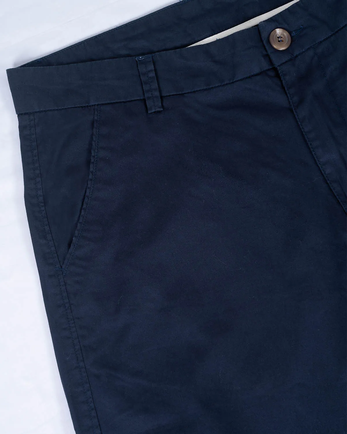 Straight Fit Cotton Chino - Navy Blue