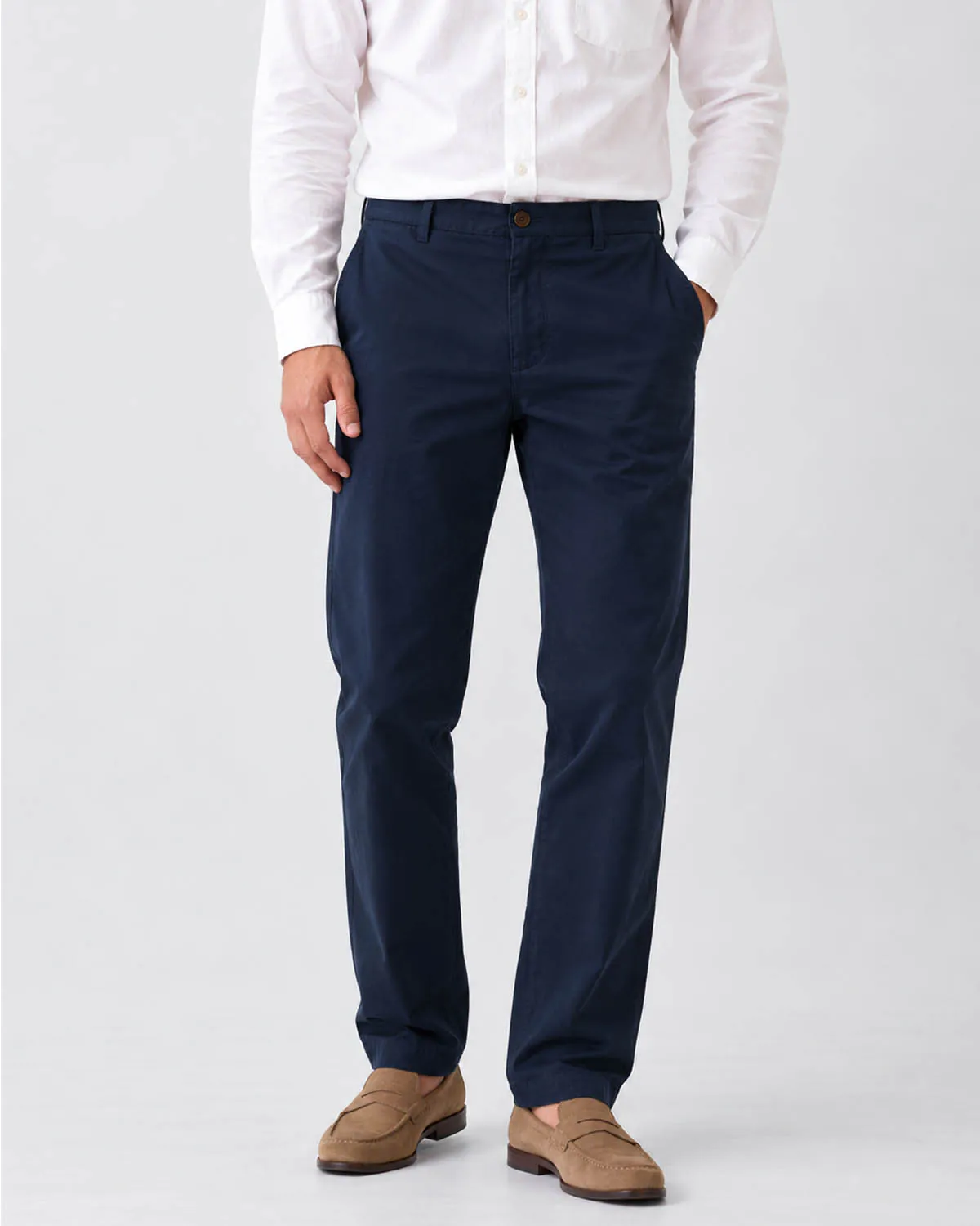 Straight Fit Cotton Chino - Navy Blue