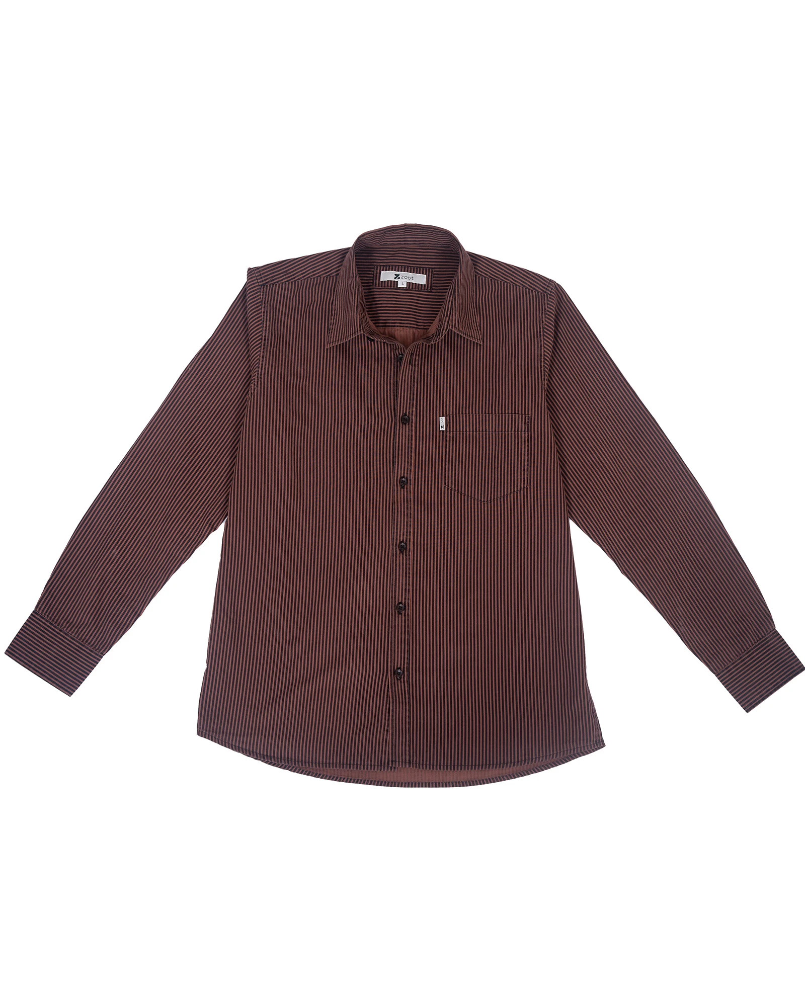 Regular Fit Striped Shirt Brown Black for Men