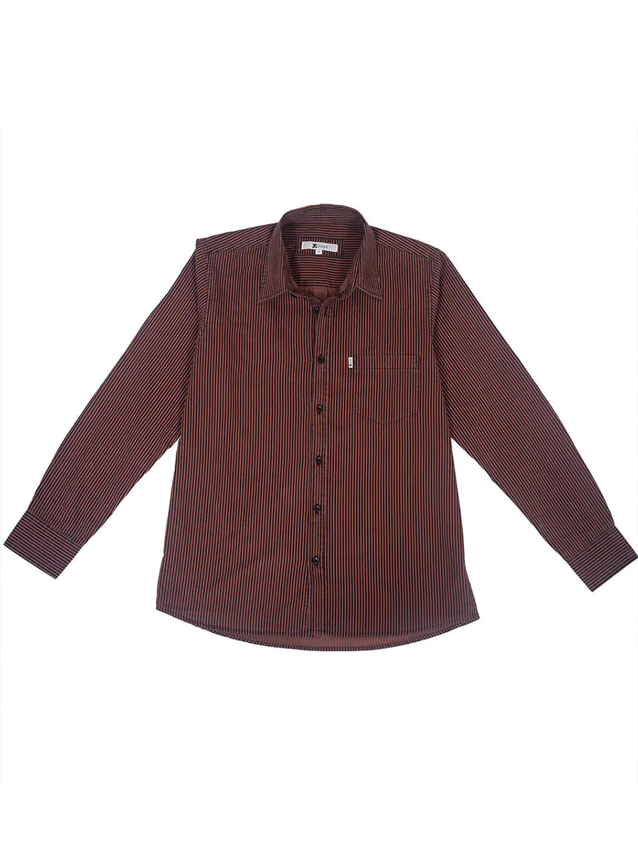 Regular Fit Striped Shirt Brown Black for Men