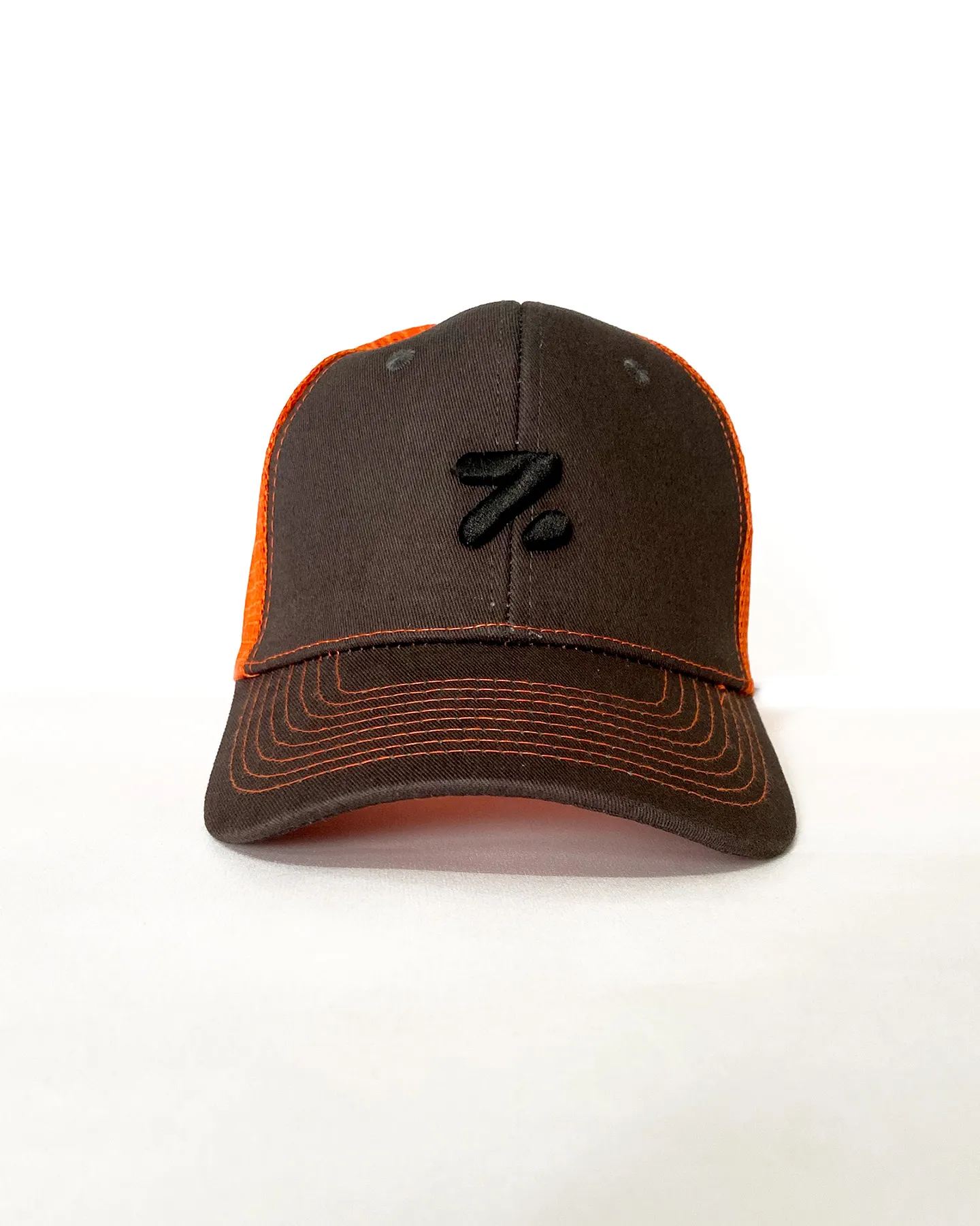 Trucker Cap Dark Brown Orange
