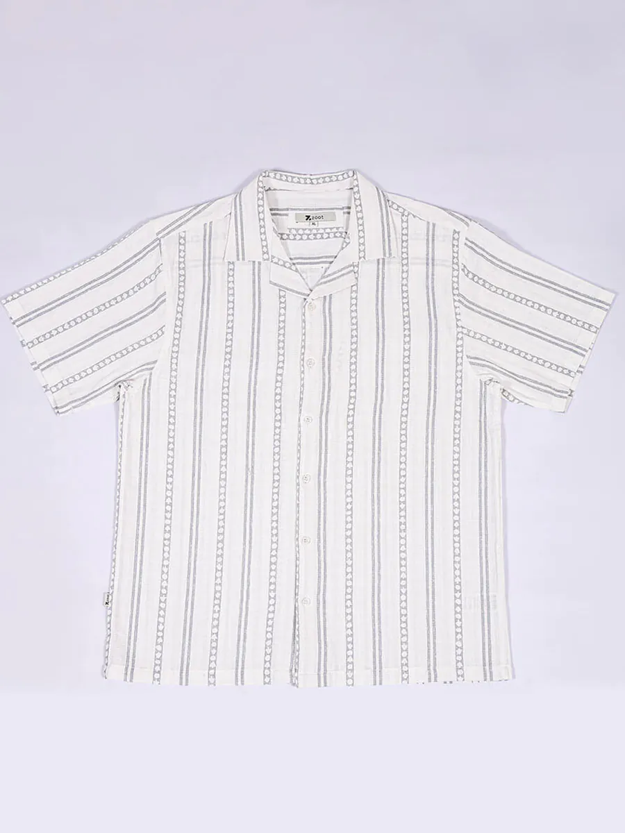 White Cuban Collar Shirt
