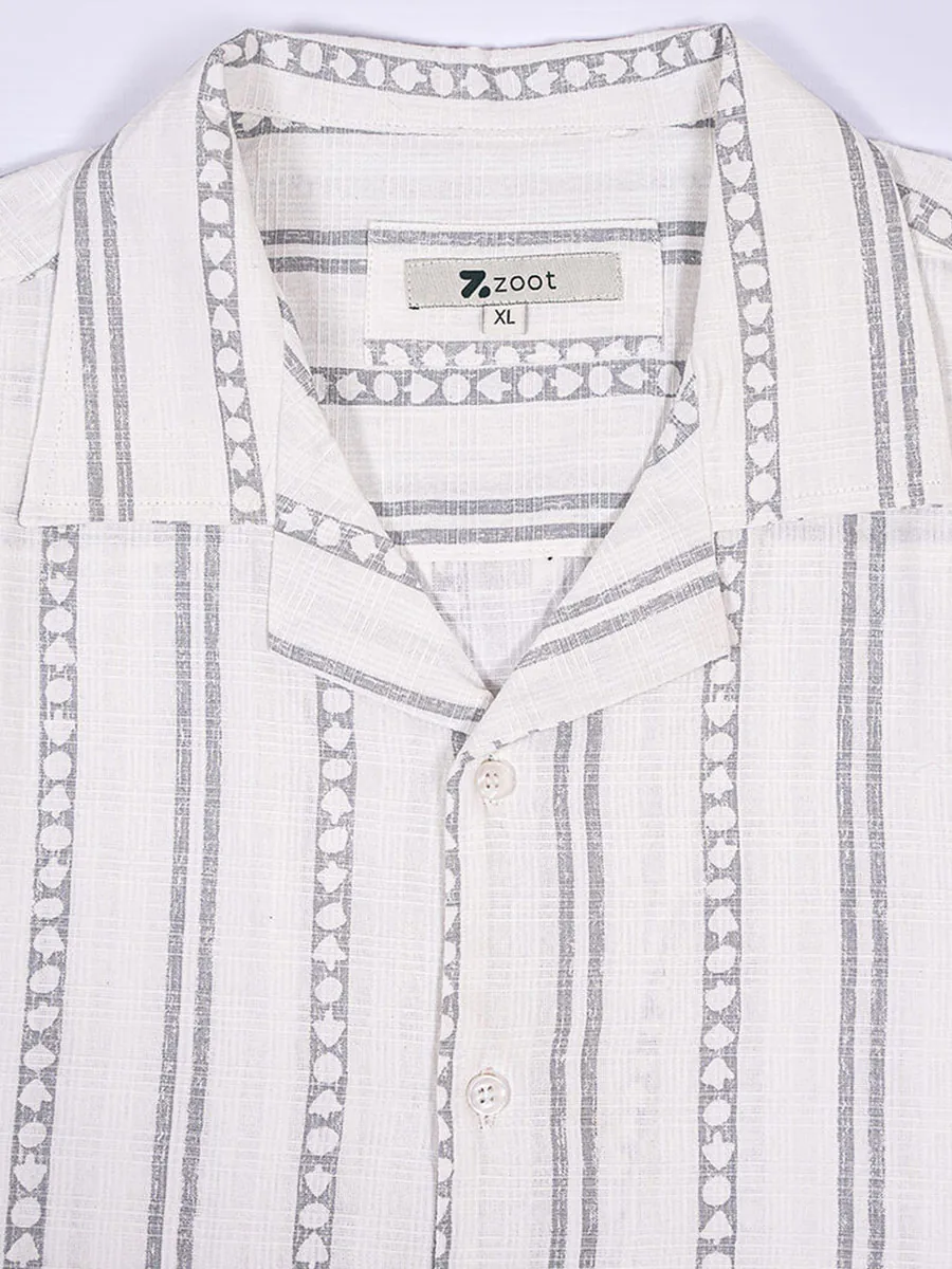 White Cuban Collar Shirt