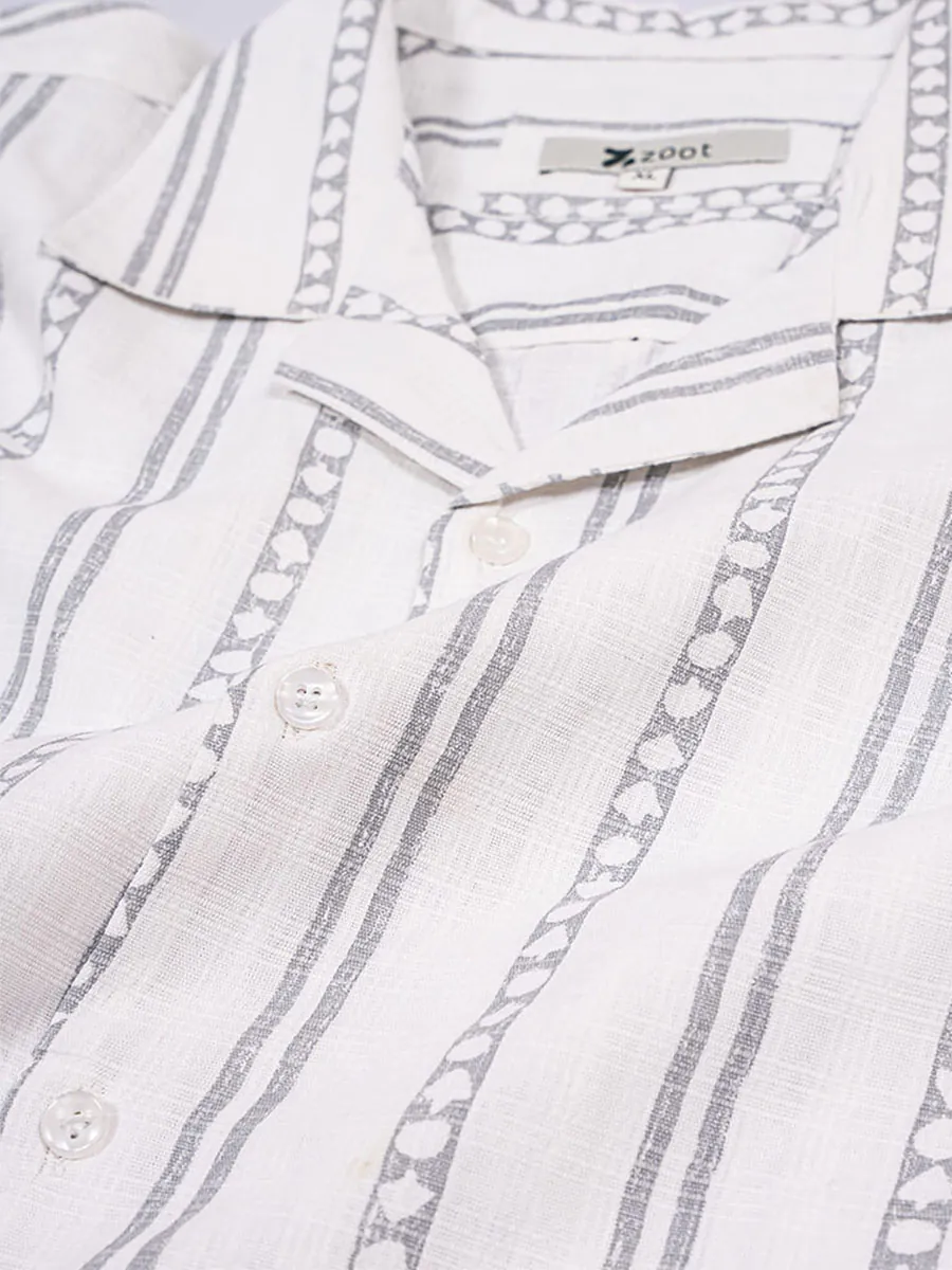 White Cuban Collar Shirt